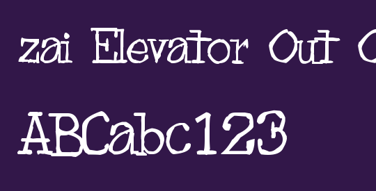 zai Elevator Out Of Order