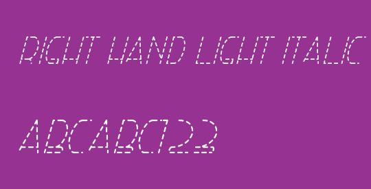 Right Hand Light Italic Dash