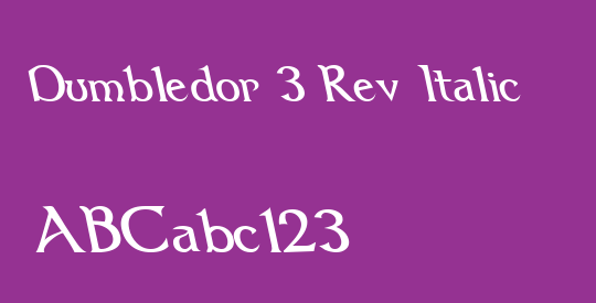 Dumbledor 3 Rev Italic