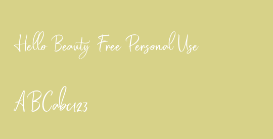 Hello Beauty  Free Personal Use