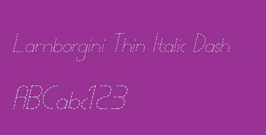 Lamborgini Thin Italic Dash