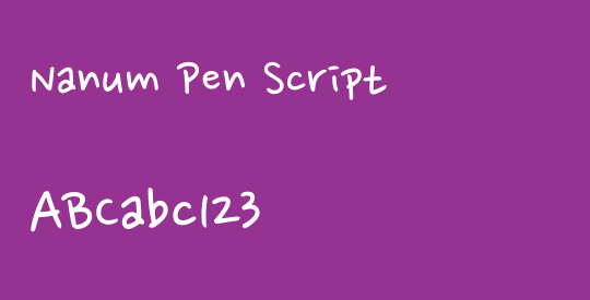 Nanum Pen Script
