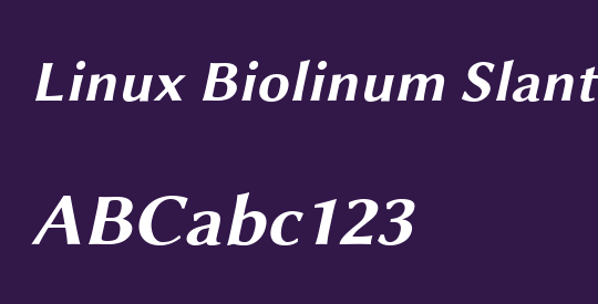 Linux Biolinum Slanted