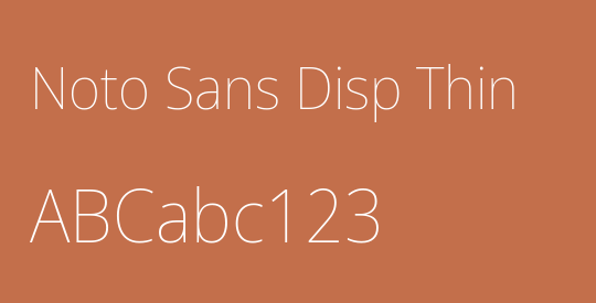 Noto Sans Disp Thin