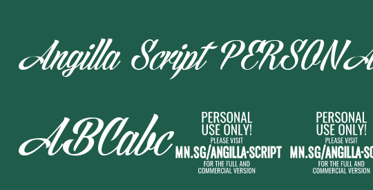 Angilla Script PERSONAL USE