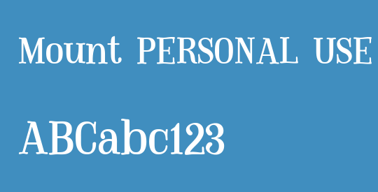 Mount PERSONAL USE ONLY