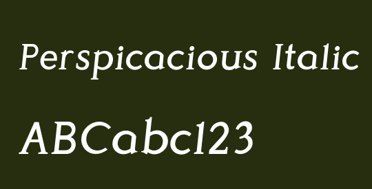 Perspicacious Italic