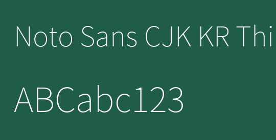Noto Sans CJK KR Thin