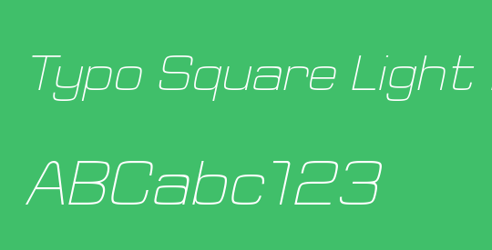 Typo Square Light Italic Demo