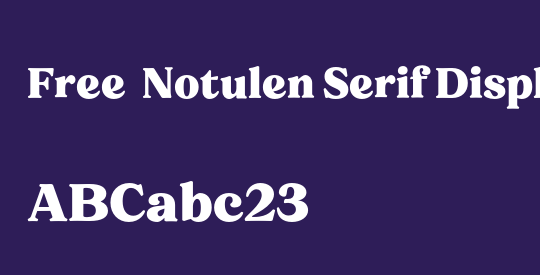 Free - Notulen Serif Display XBd