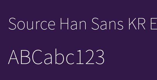 Source Han Sans KR ExtraLight