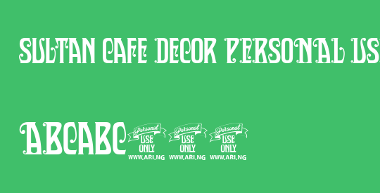 Sultan Cafe Decor PERSONAL USE