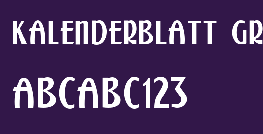 Kalenderblatt Grotesk