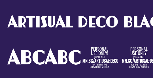 Artisual Deco Black PERSONAL USE ONLY PERSONAL USE ONLY