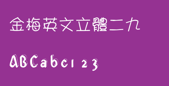 金梅英文立體二九