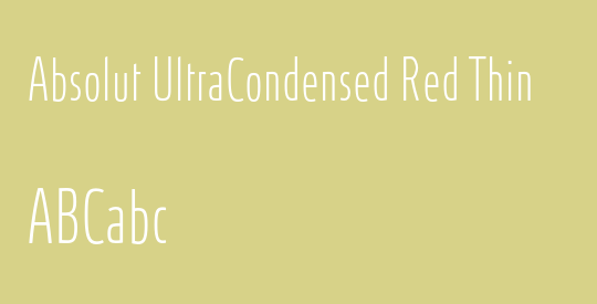 Absolut UltraCondensed Red Thin
