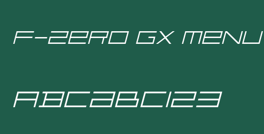 F-Zero GX Menu Font Thin