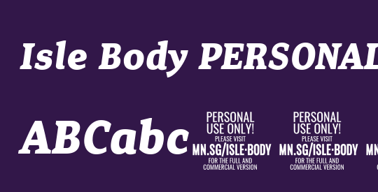 Isle Body PERSONAL USE