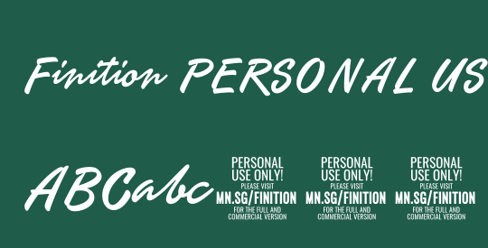 Finition PERSONAL USE ONLY