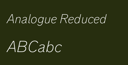 Analogue Reduced