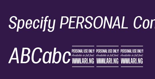 Specify PERSONAL Condensed