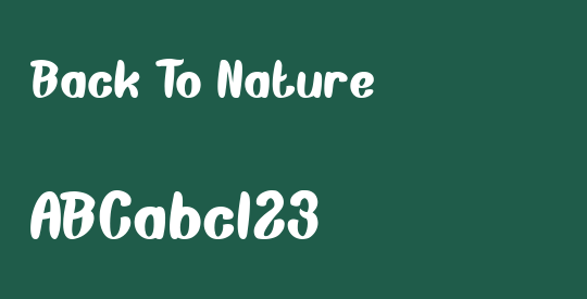 Back To Nature