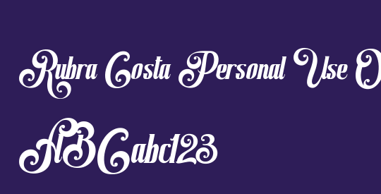 Rubra Costa Personal Use Only