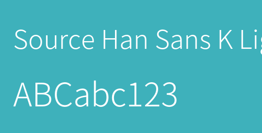 Source Han Sans K Light