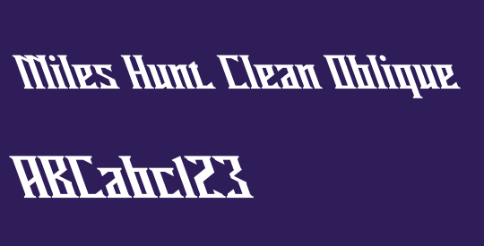 Miles Hunt Clean Oblique