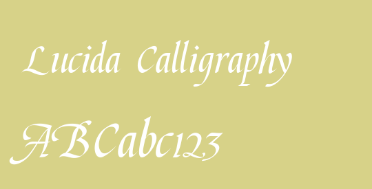Lucida Calligraphy