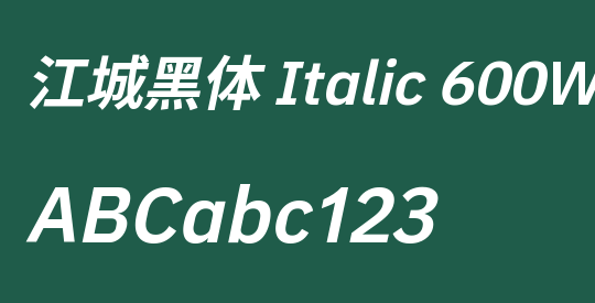江城黑体 Italic 600W