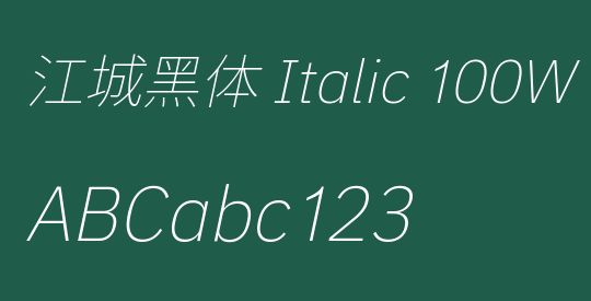 江城黑体 Italic 100W