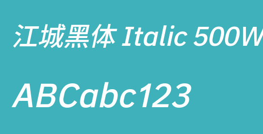 江城黑体 Italic 500W