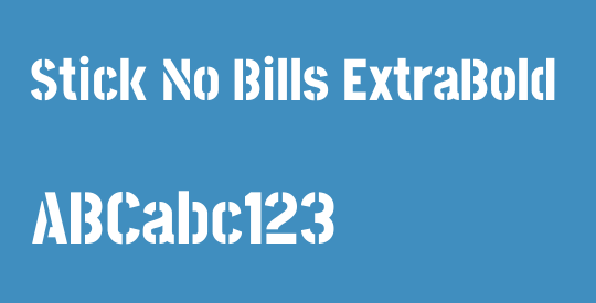 Stick No Bills ExtraBold