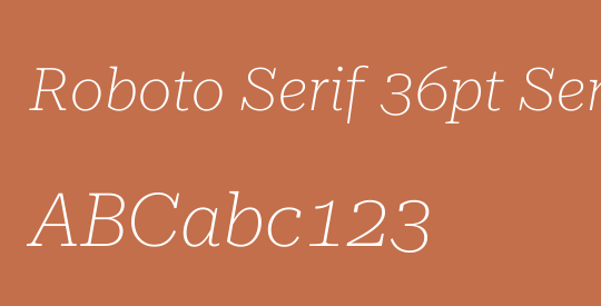 Roboto Serif 36pt SemiExpanded Thin