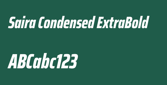 Saira Condensed ExtraBold