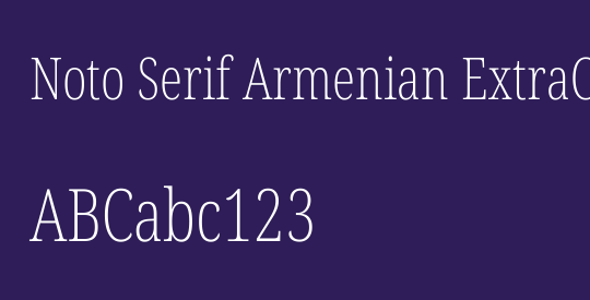 Noto Serif Armenian ExtraCondensed ExtraLight