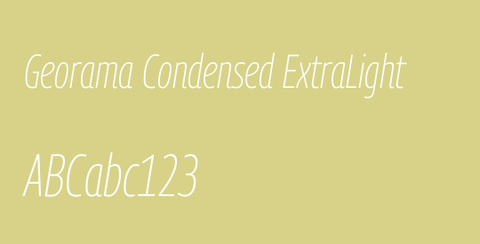 Georama Condensed ExtraLight