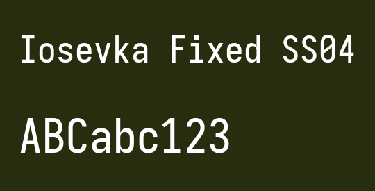Iosevka Fixed SS04 Medium