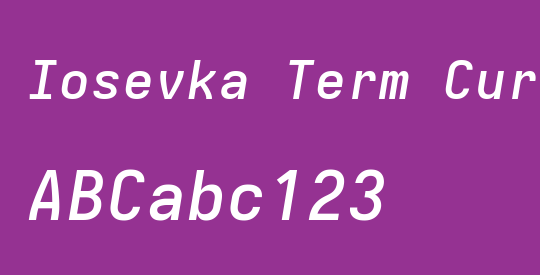 Iosevka Term Curly SmBdExObl