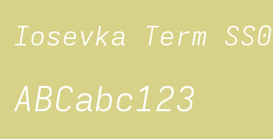 Iosevka Term SS06 LtEx