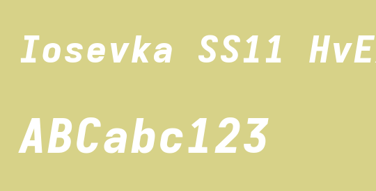 Iosevka SS11 HvExObl