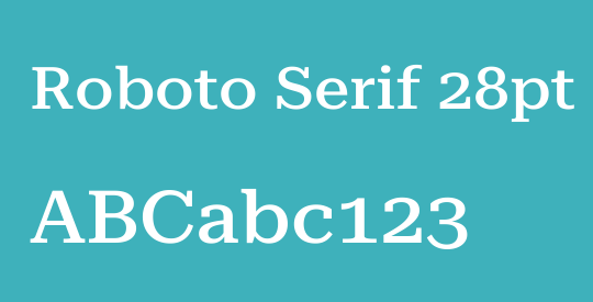 Roboto Serif 28pt Expanded Medium