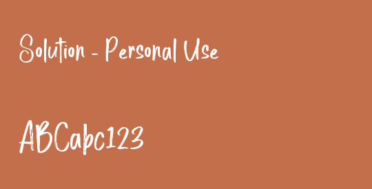 Solution - Personal Use