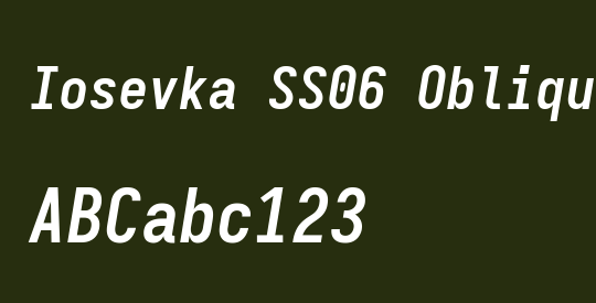 Iosevka SS06 Oblique