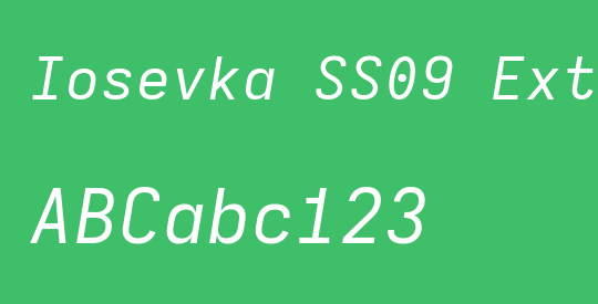 Iosevka SS09 Extended