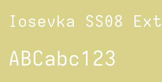 Iosevka SS08 Extended