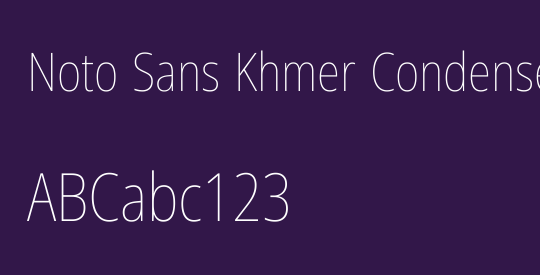 Noto Sans Khmer Condensed Thin