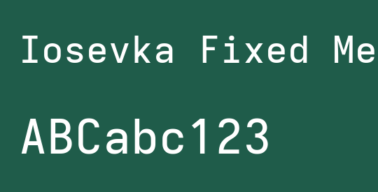 Iosevka Fixed Medium Extended