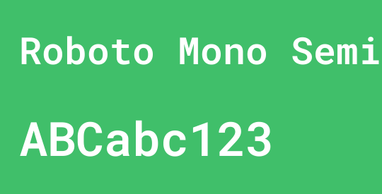 Roboto Mono SemiBold